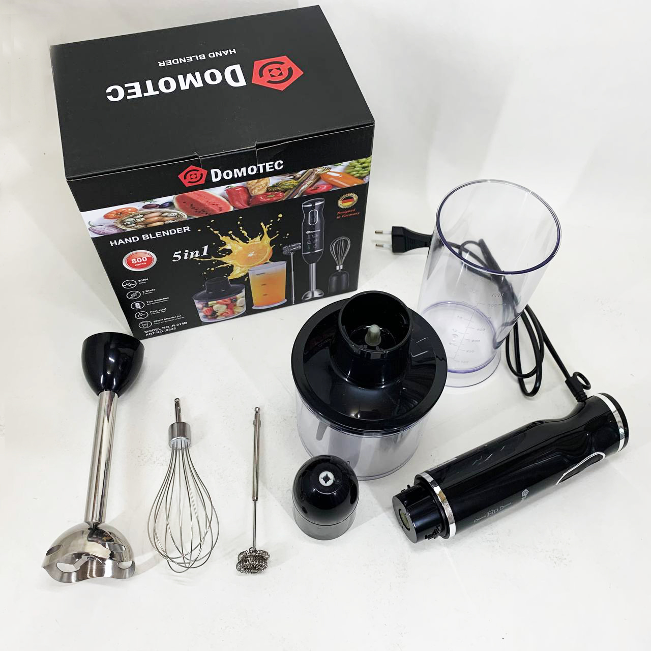Блендер Domotec R.314B занурювальний 5 в 1800 Вт — изображение 4