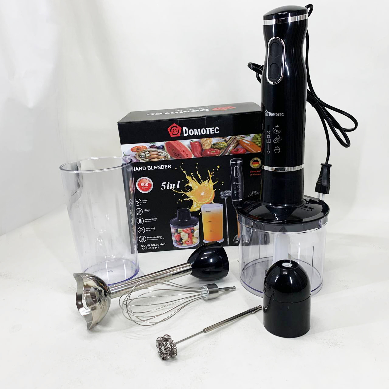 Блендер Domotec R.314B занурювальний 5 в 1800 Вт — изображение 9