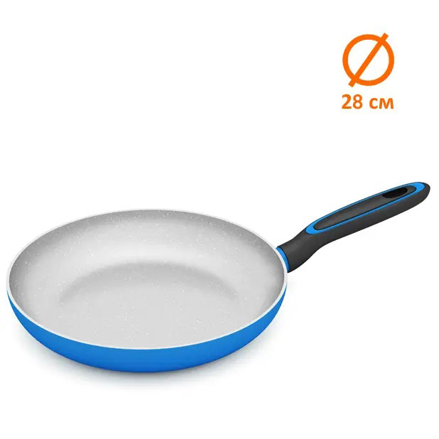 Сковорода Magio MG-1179 з мармуровим антипригарним покриттям 28 см, Якісна сковорода для смаження — изображение 3