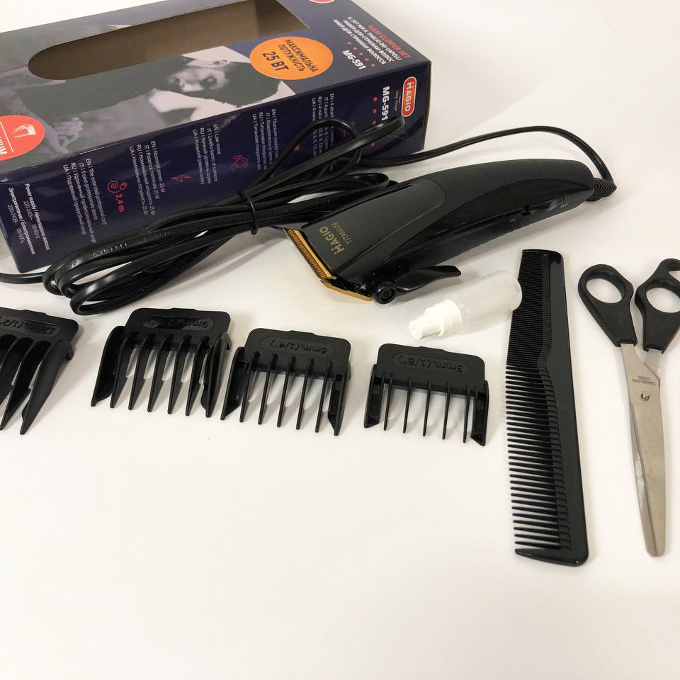 Машинка для стрижки Magio MG-591 — титанові леза, тихий мотор — изображение 8