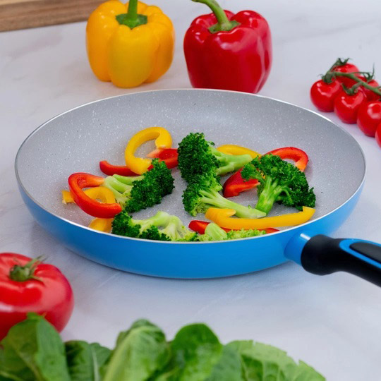 Сковорода Magio MG-1179 з мармуровим антипригарним покриттям 28 см, Якісна сковорода для смаження — изображение 4