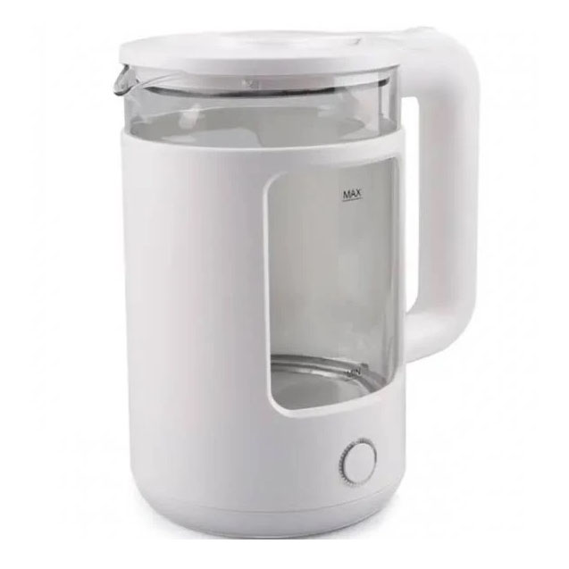 Електрочайник Rainberg RB-2220 скляний дисковий прозорий. Чайник із підсвічуванням 2200 Вт. Колір: білий — изображение 3