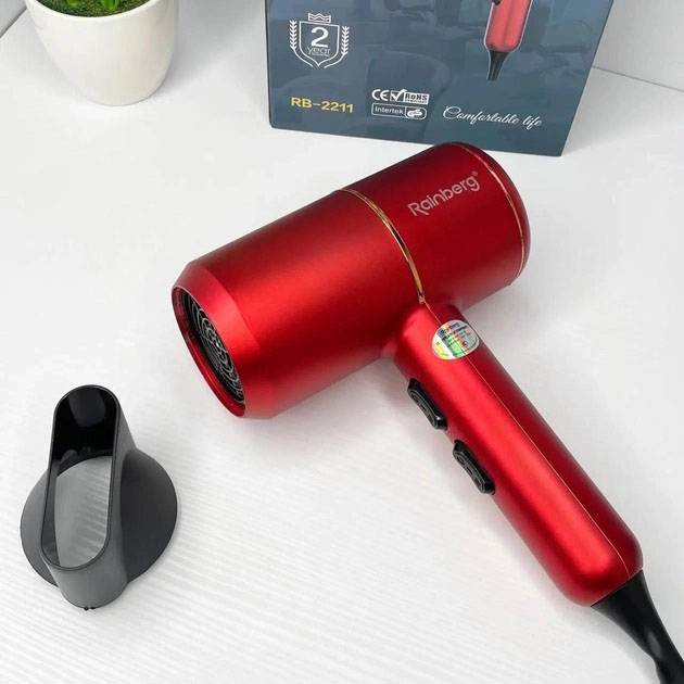 Фен Rainberg RB-2211 — потужний стайлер з насадкою-концентратором — изображение 12