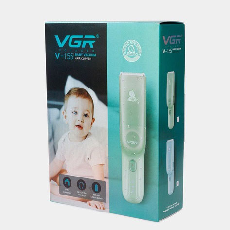 Дитяча машинка для стрижки VGR V-155 Blue — безшумна з вакуумним контейнером — изображение 4