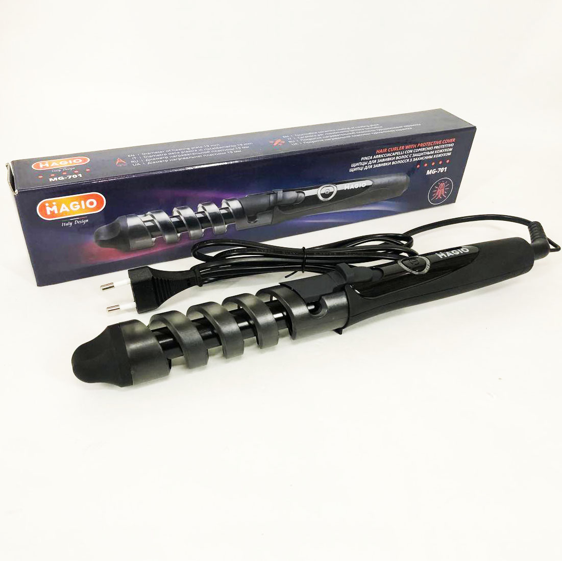Плойка Magio MG-701 — 19 мм турмалиново-керамічна, швидкий нагрів 30 Вт