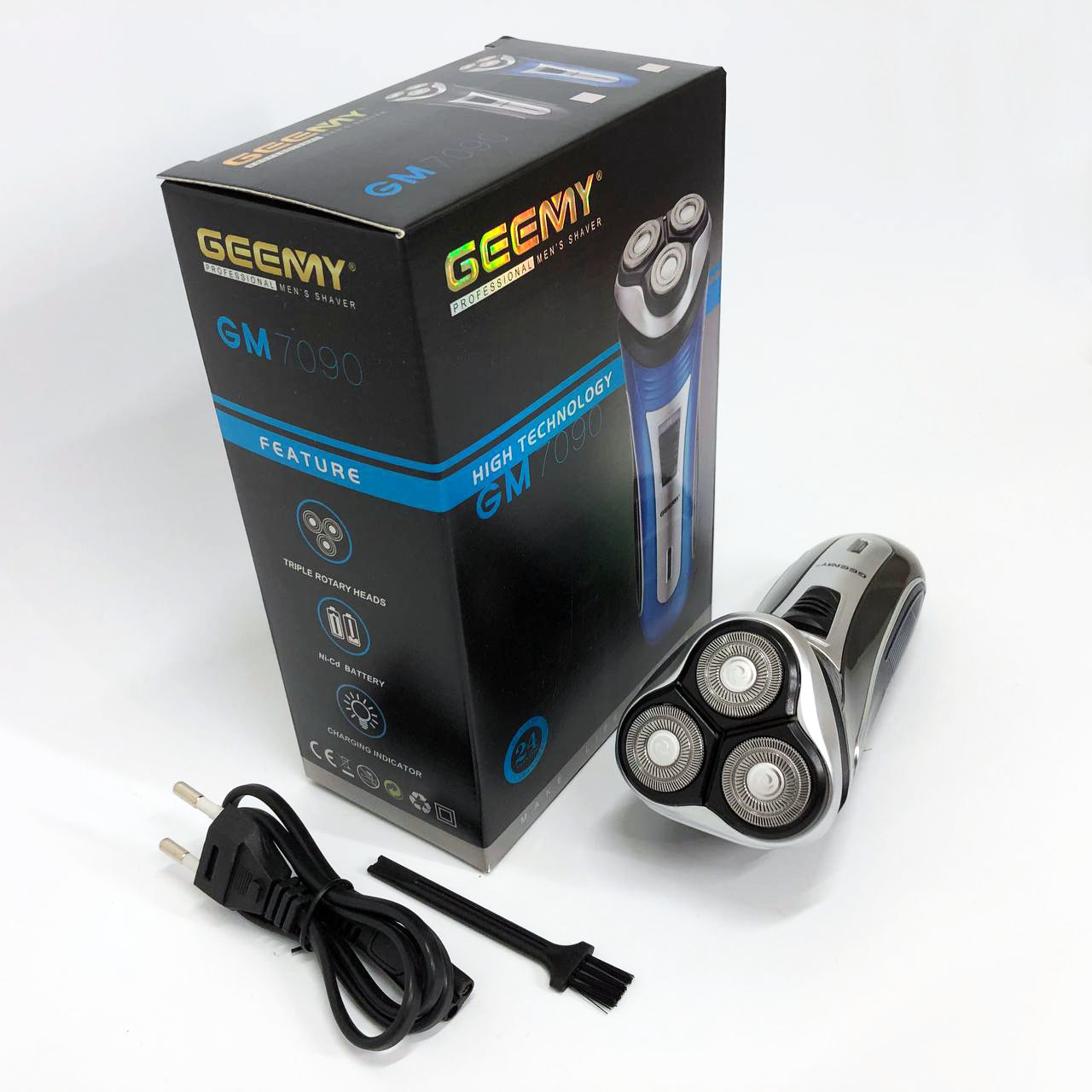 Електробритва GEEMY GM-7090 3 в 1 тример, бездротова електробритва, Тример для вусів. Колір: синій — изображение 5