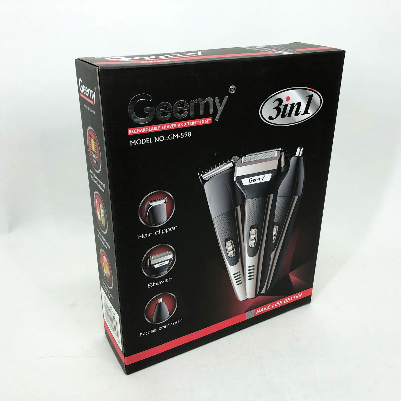 Тример універсальний GEMEI GM-598, бездротова електробритва, триммер для вусів. Колір: платиновий — изображение 21