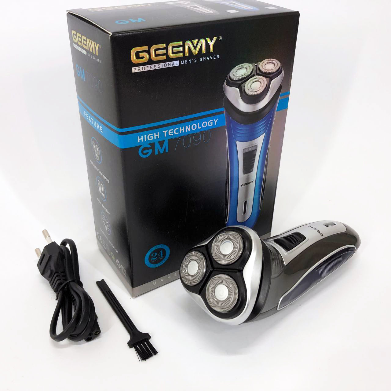Електробритва GEEMY GM-7090 3 в 1 тример, бездротова електробритва, Тример для вусів. Колір: синій — изображение 7