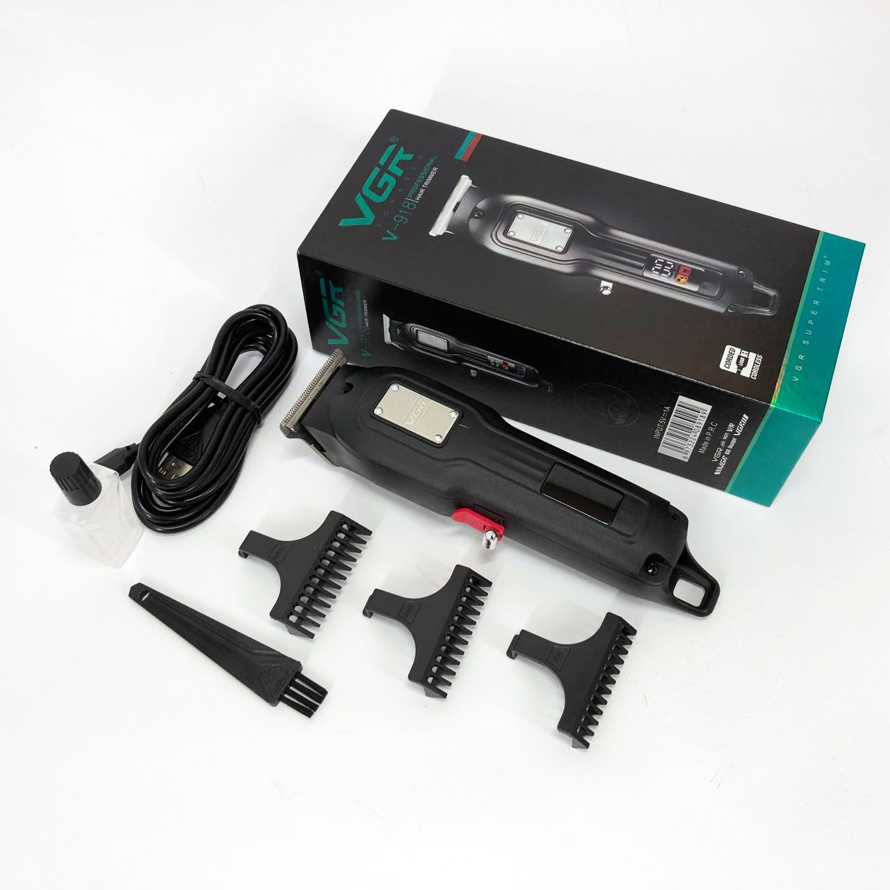 Машинка для стрижки волосся VGR V-918 — бездротова з дисплеєм, 240 хв роботи — изображение 13