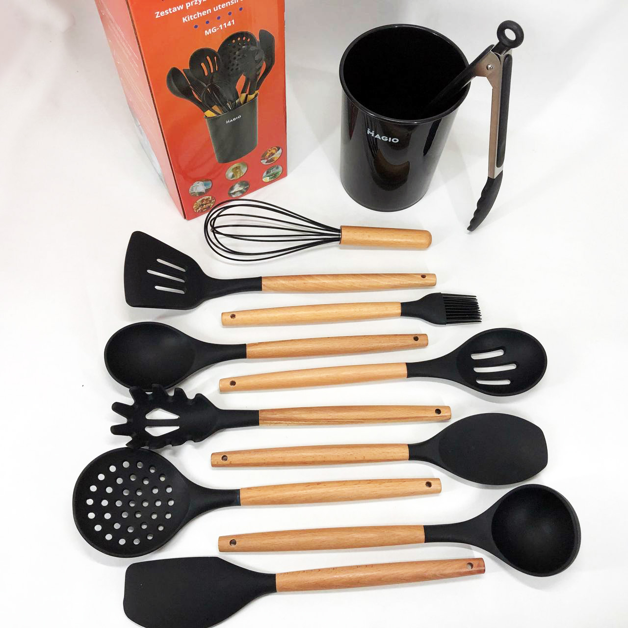 Набір кухонний із 11 силіконових предметів Magio MG-1141, Набір приладдя для кухні із силікону — изображение 7