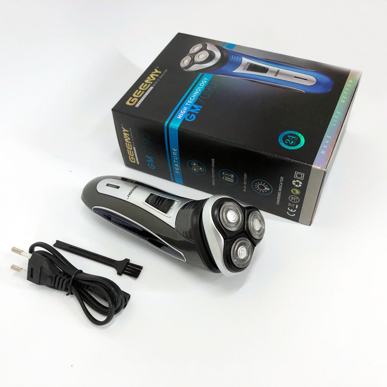 Електробритва GEEMY GM-7090 3 в 1 тример, бездротова електробритва, Тример для вусів. Колір: синій — изображение 3