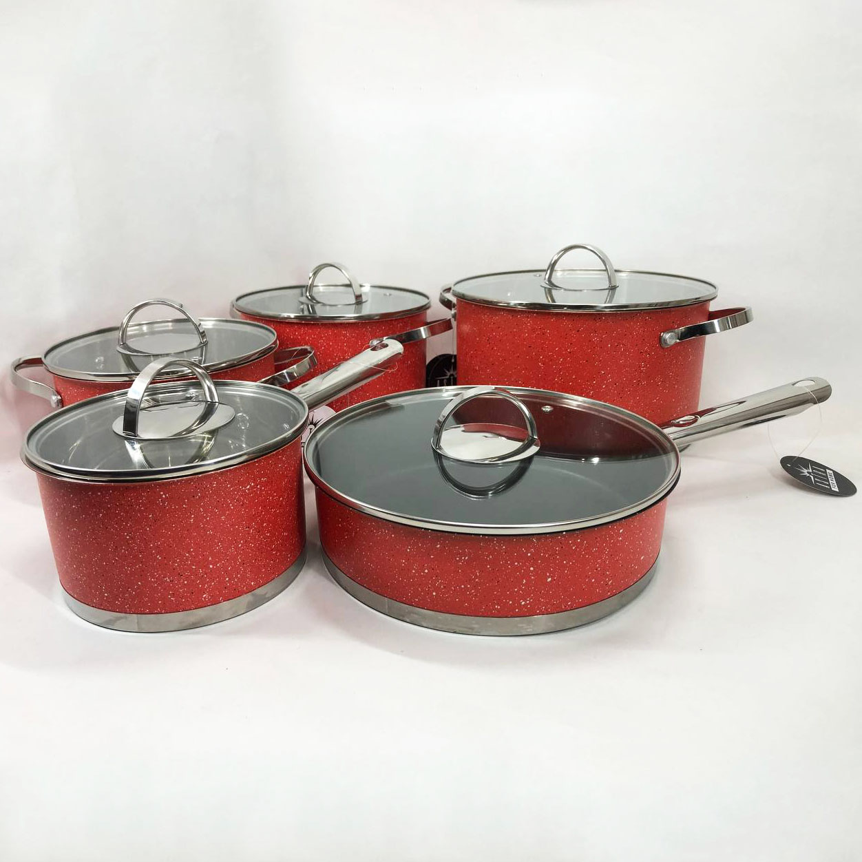 Набір посуду 10 предметів ASTRA A-2510, набір каструль з антипригарним покриттям, гарні каструлі — изображение 8