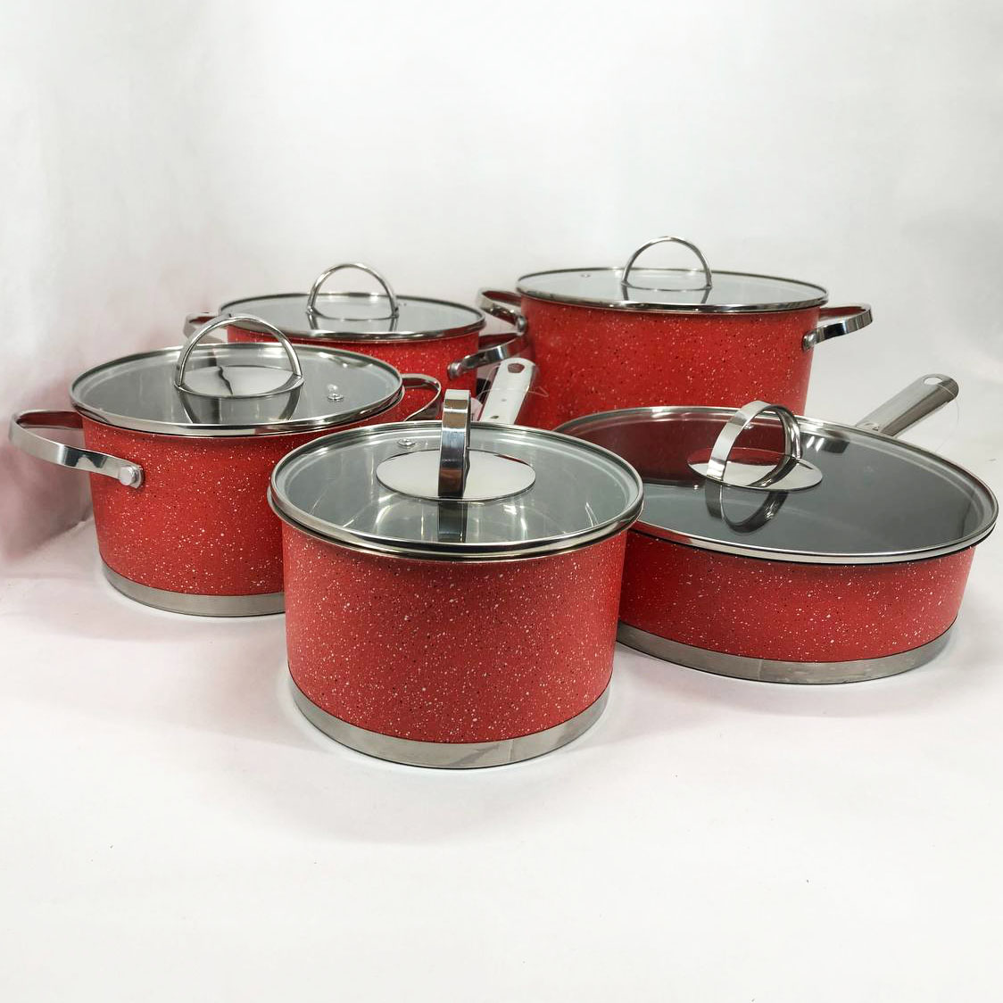 Набір посуду 10 предметів ASTRA A-2510, набір каструль з антипригарним покриттям, гарні каструлі — изображение 10