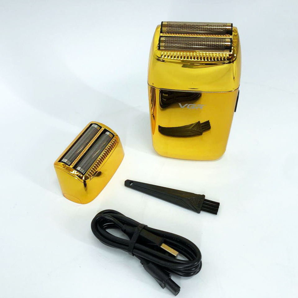 Професійний шейвер VGR V-399 GOLD, бездротова електробритва, бритва триммер для бороди — изображение 4