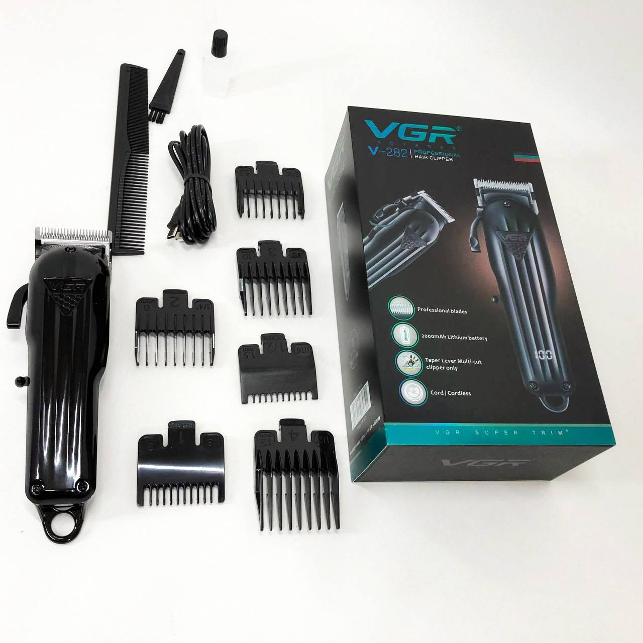Машинка для стрижки VGR V-282 акумуляторна — 200 хв автономії, LED — изображение 19