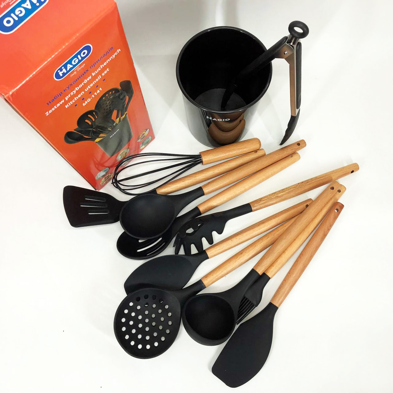 Набір кухонний із 11 силіконових предметів Magio MG-1141, Набір приладдя для кухні із силікону — изображение 12