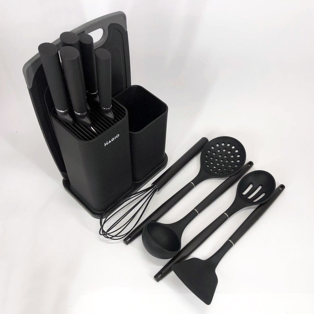 Набір силіконових кухонних речей Magio MG-1097B набір ножів лопаток 12 предметів — изображение 10