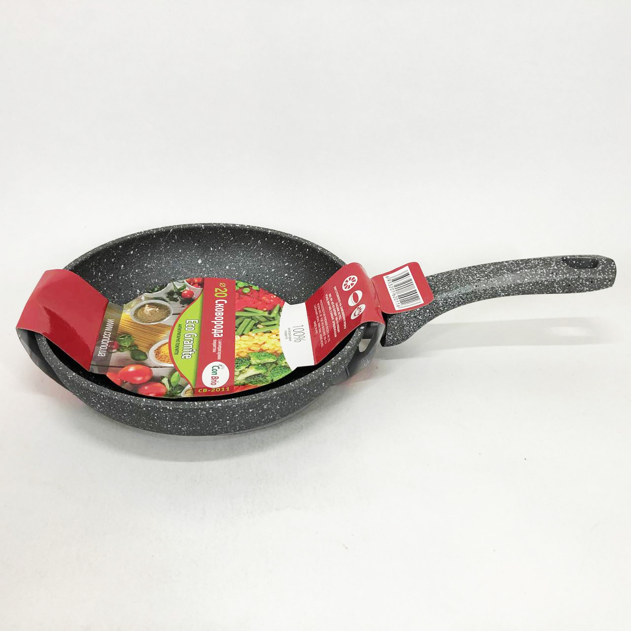 Сковорода Con Brio CB-2011 20 см, сковорода з антипригарним покриттям, сковорода зручна на кухню — изображение 4