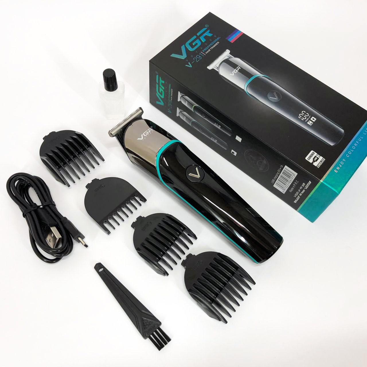 Машинка для стрижки VGR V-291 — професійний T‑триммер з USB-зарядкою — изображение 17