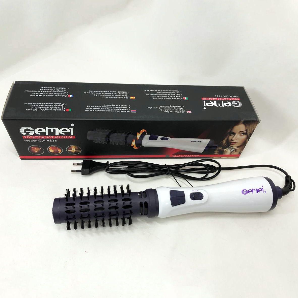 Фен-щітка Gemei GM-4826 — об'ємна укладка і дбайлива сушка — изображение 6
