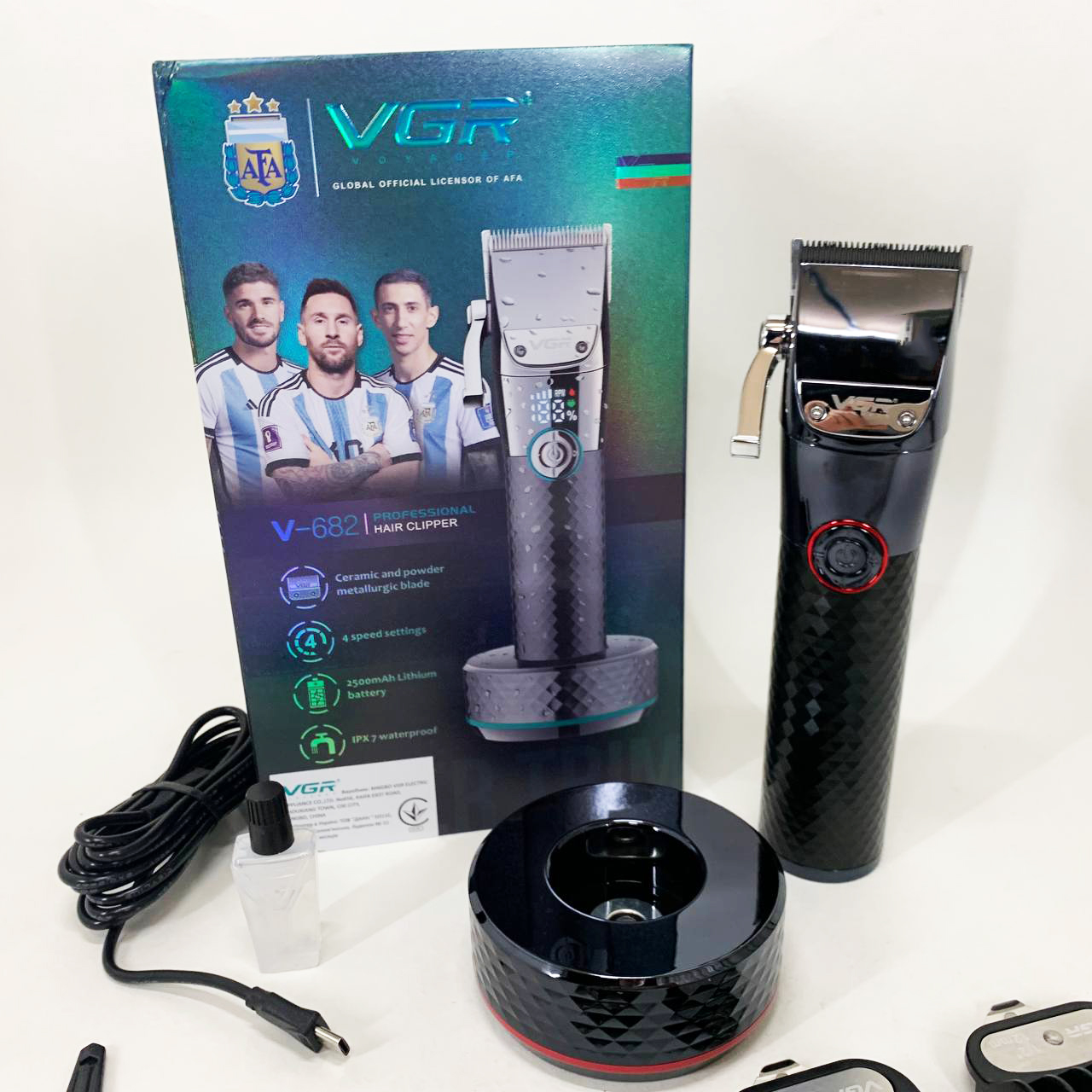 Акумуляторна машинка для стрижки VGR V-682 — до 300 хв, LCD — изображение 4