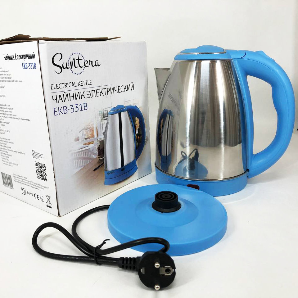 Електрочайник Suntera EKB-331B, Тихий електричний чайник, дисковий чайник, хороший електричний чайник — изображение 7