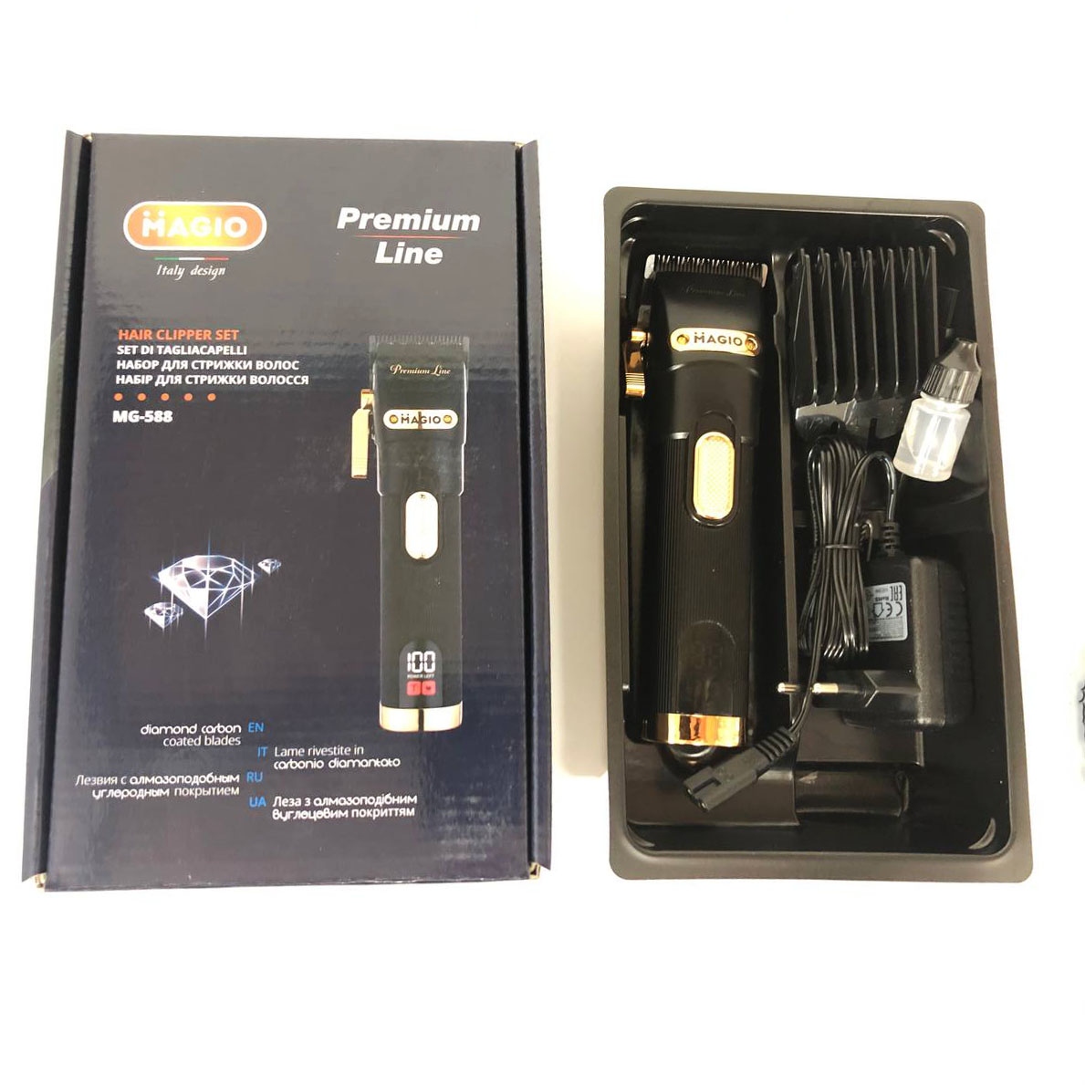 Машинка для стрижки Magio MG-588 — з алмазоподібним покриттям лез — изображение 5