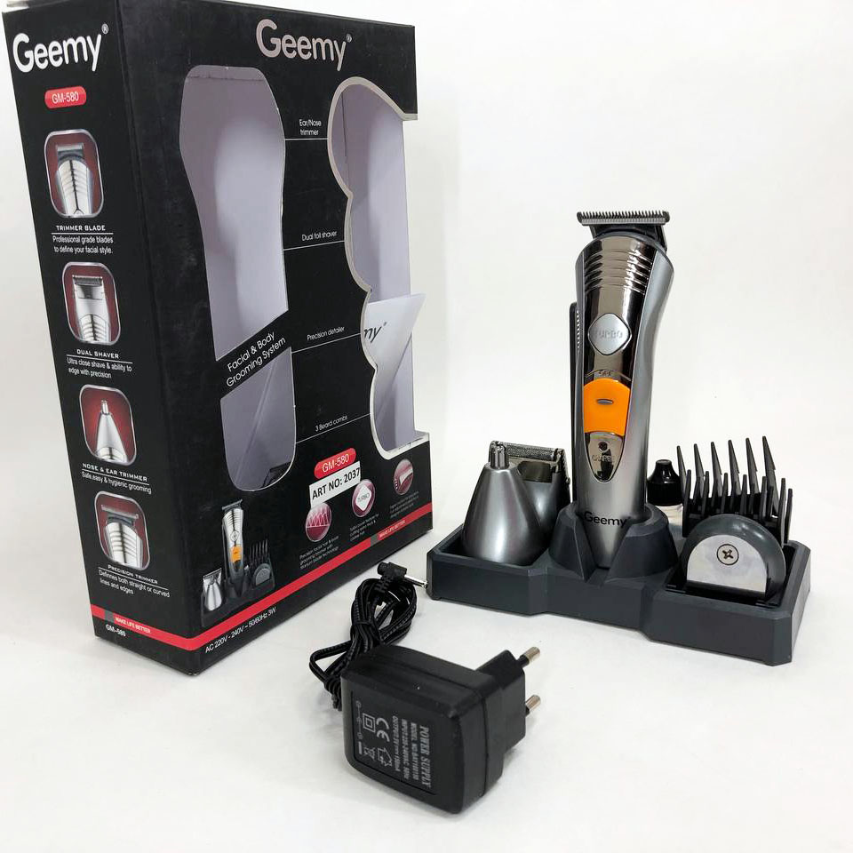 Набір для стрижки Pro Gemei GM-580 — триммер 7-в-1 з акумулятором — изображение 15