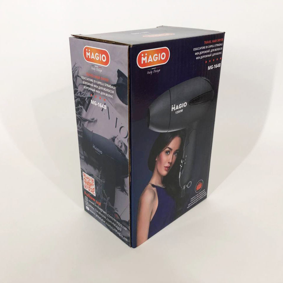 Фен дорожній Magio MG-164B — компактний 1200 Вт, складаний — изображение 15