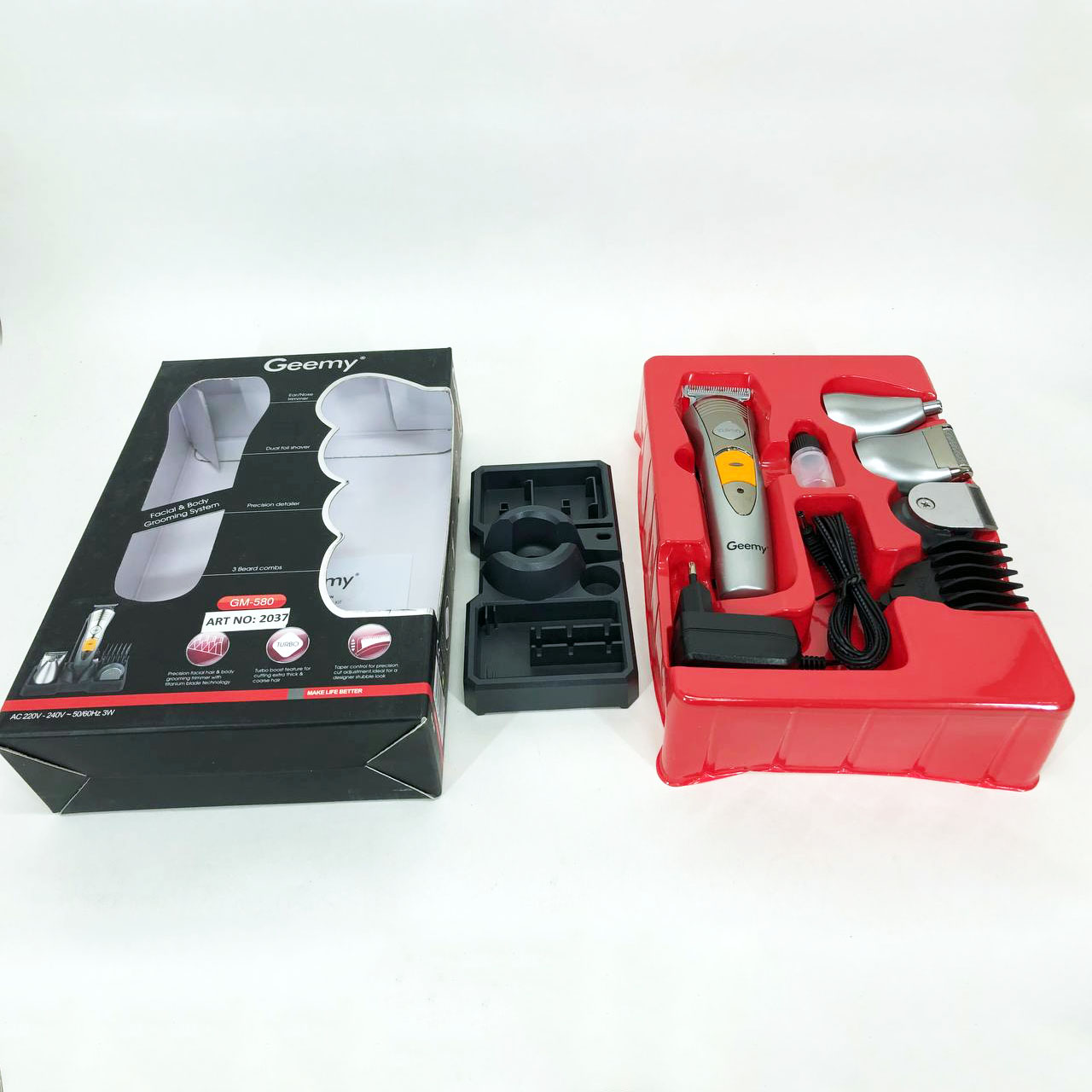 Набір для стрижки Pro Gemei GM-580 — триммер 7-в-1 з акумулятором — изображение 20