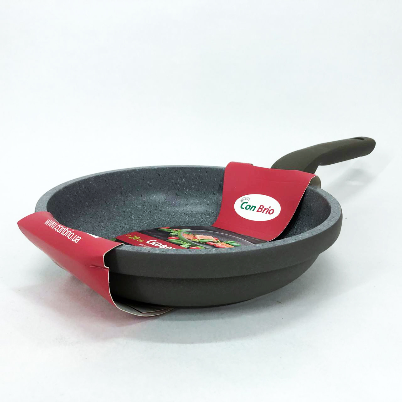 Сковорода Con Brio CB-2026 Eco Granite Premium 20 см. Сковорода для дому якісна. Колір: сірий — изображение 3