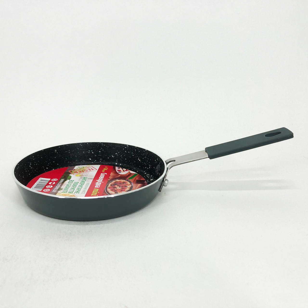 Антипригарна сковорода Con Brio CB-1414, 14см, Міні, Eco Granite, сковорода для дому. Колір: сірий — изображение 4