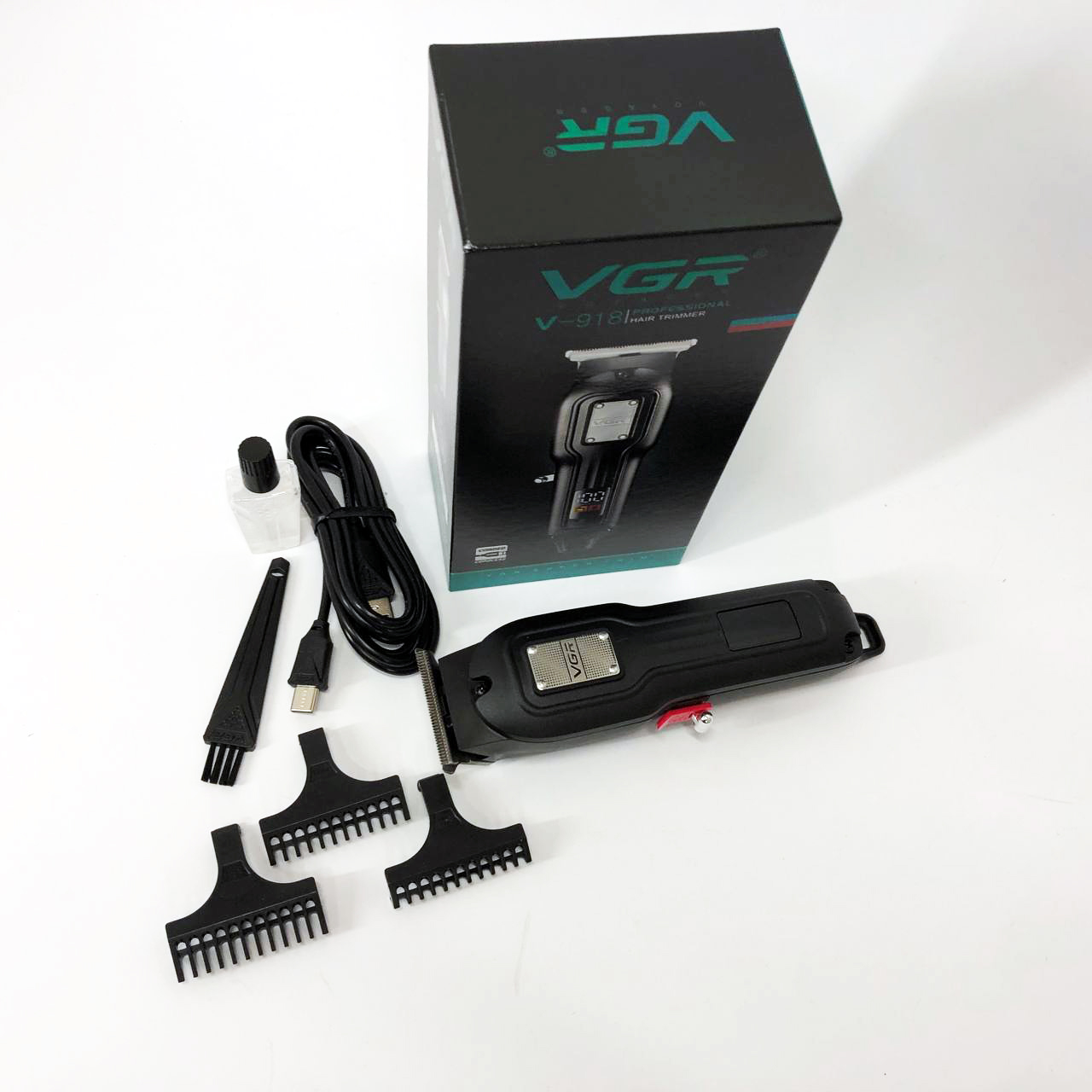 Машинка для стрижки волосся VGR V-918 — бездротова з дисплеєм, 240 хв роботи — изображение 11
