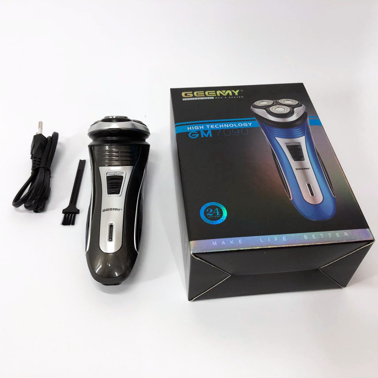 Електробритва GEEMY GM-7090 3 в 1 тример, бездротова електробритва, Тример для вусів. Колір: синій — изображение 17