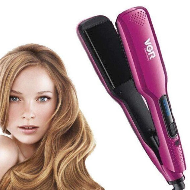 Випрямляч волосся VGR V-506 — широкі керамічні пластини, LED 130–210°C — изображение 14