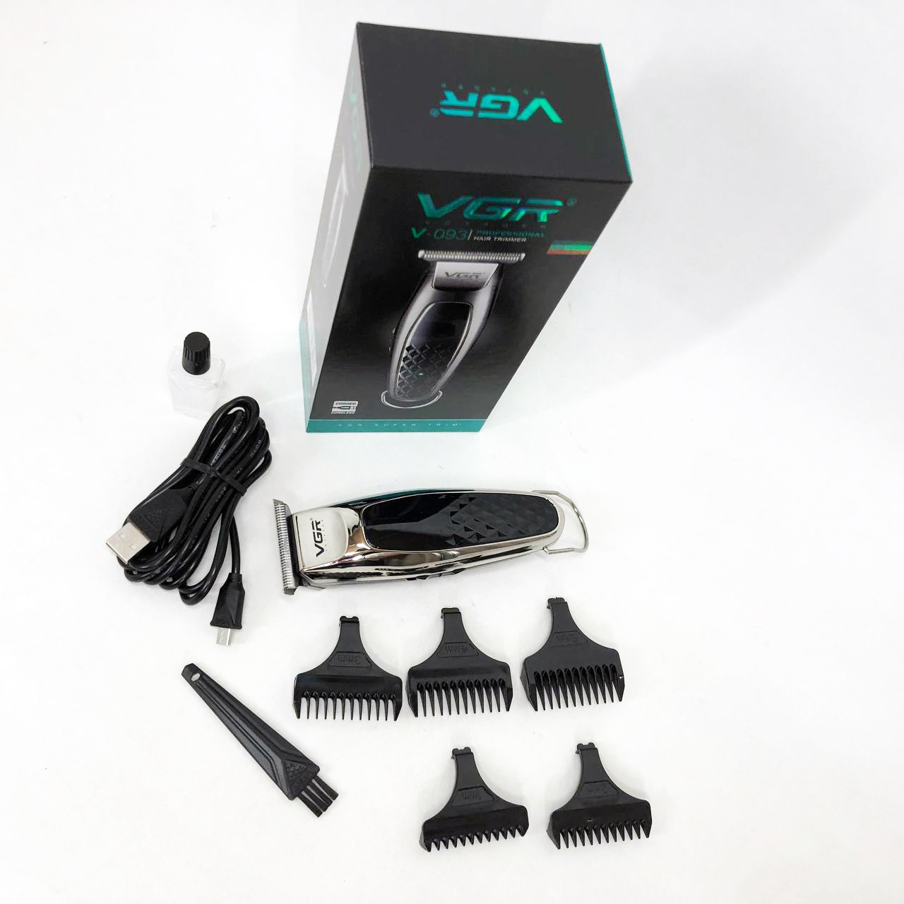 Машинка для стрижки VGR V-093 — акумуляторна, LED-дисплей, 5 насадок — изображение 5