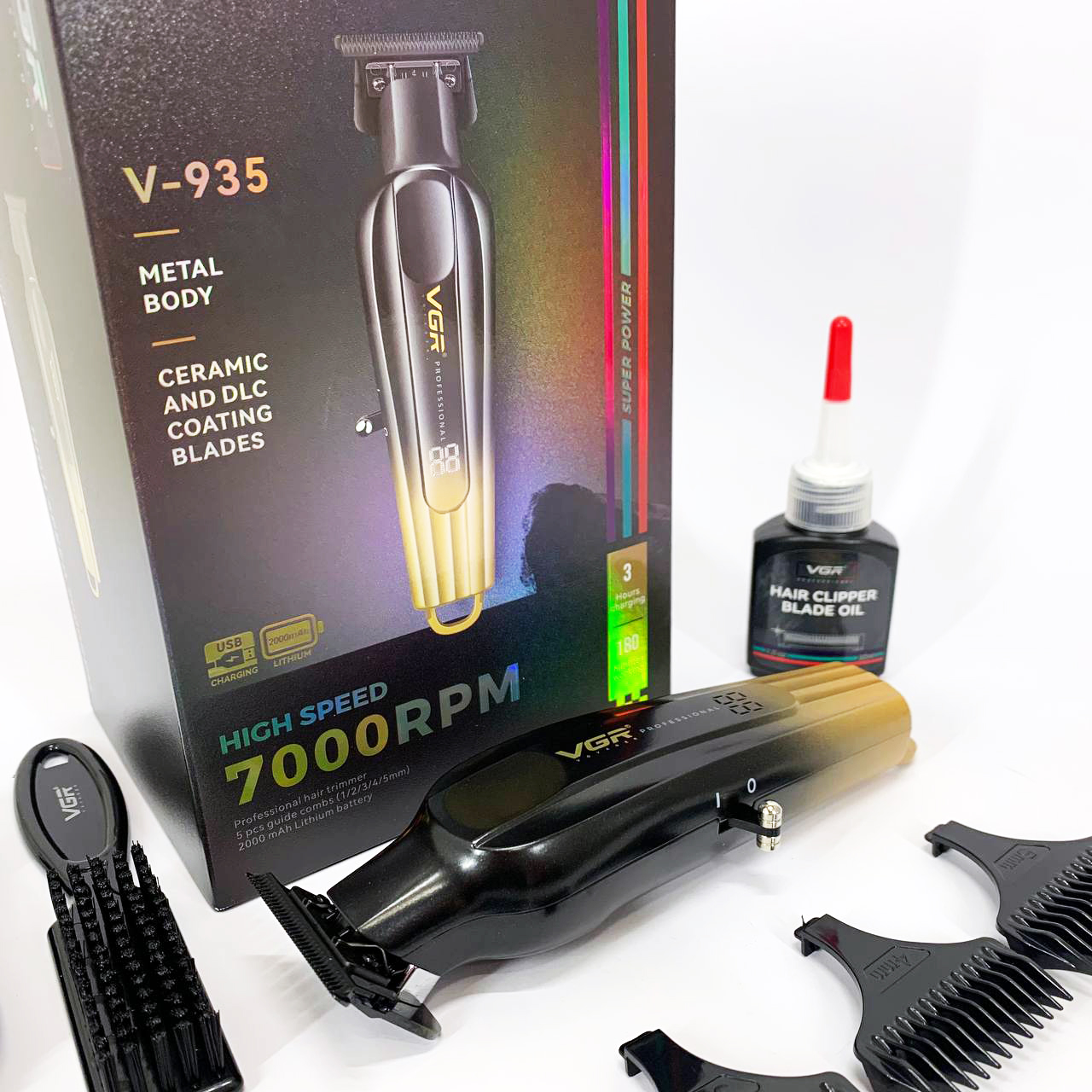 Тример VGR V-935 GOLD — DLC-лезо, 180 хв автономної роботи — изображение 7