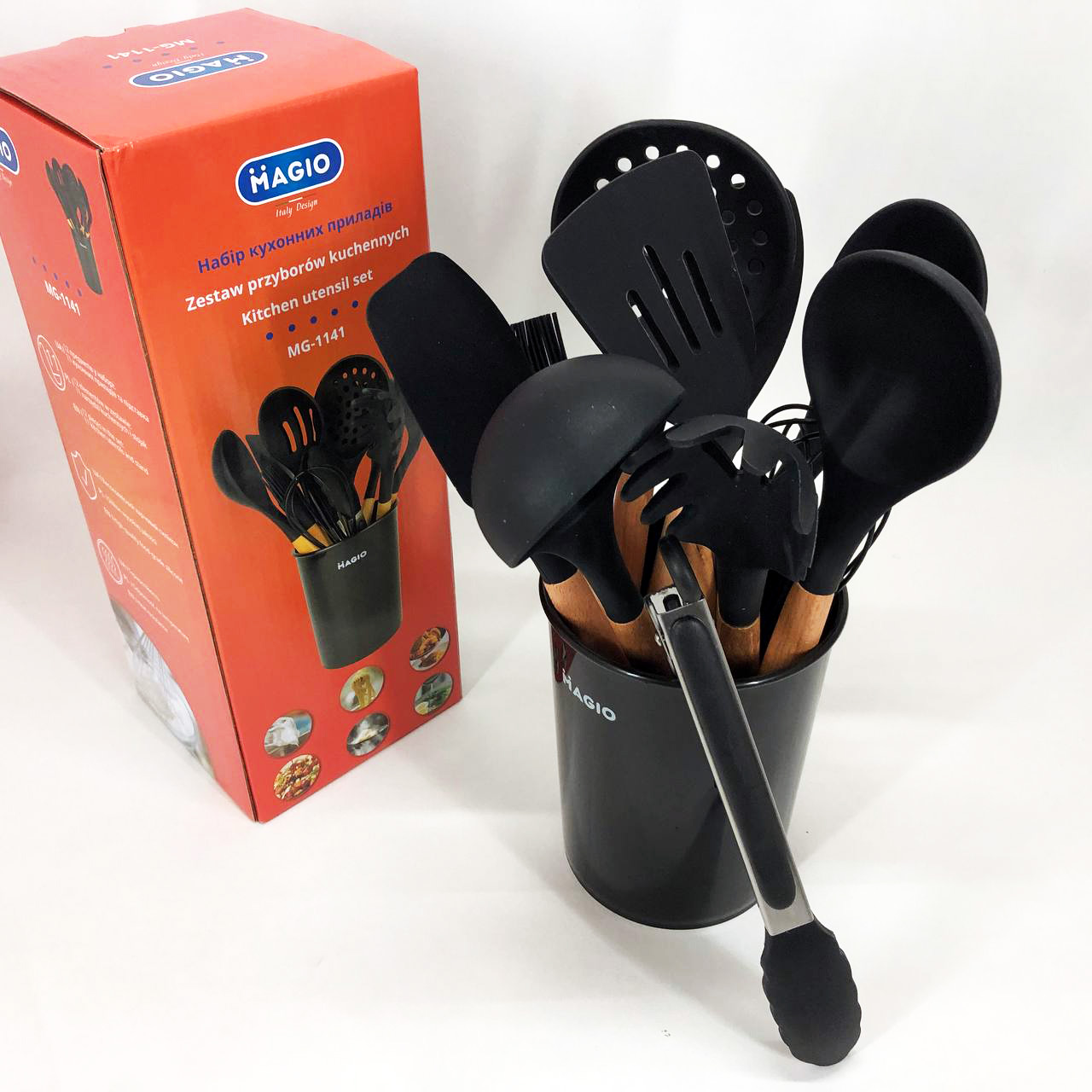 Набір кухонний із 11 силіконових предметів Magio MG-1141, Набір приладдя для кухні із силікону — изображение 17