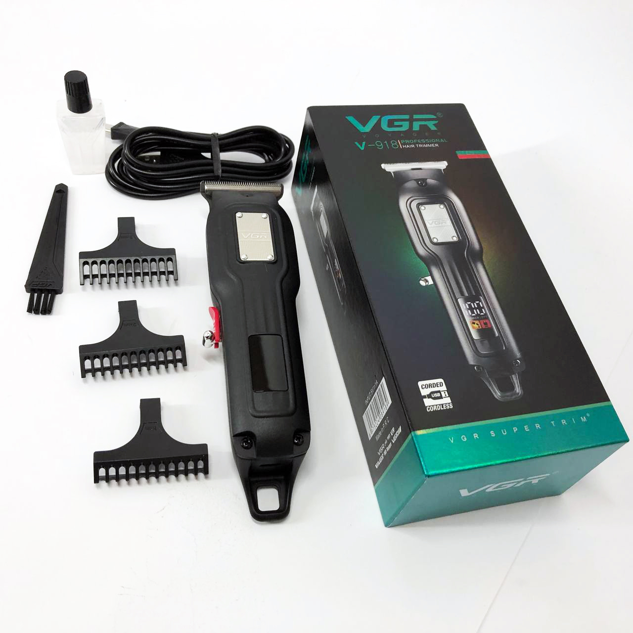 Машинка для стрижки волосся VGR V-918 — бездротова з дисплеєм, 240 хв роботи — изображение 14