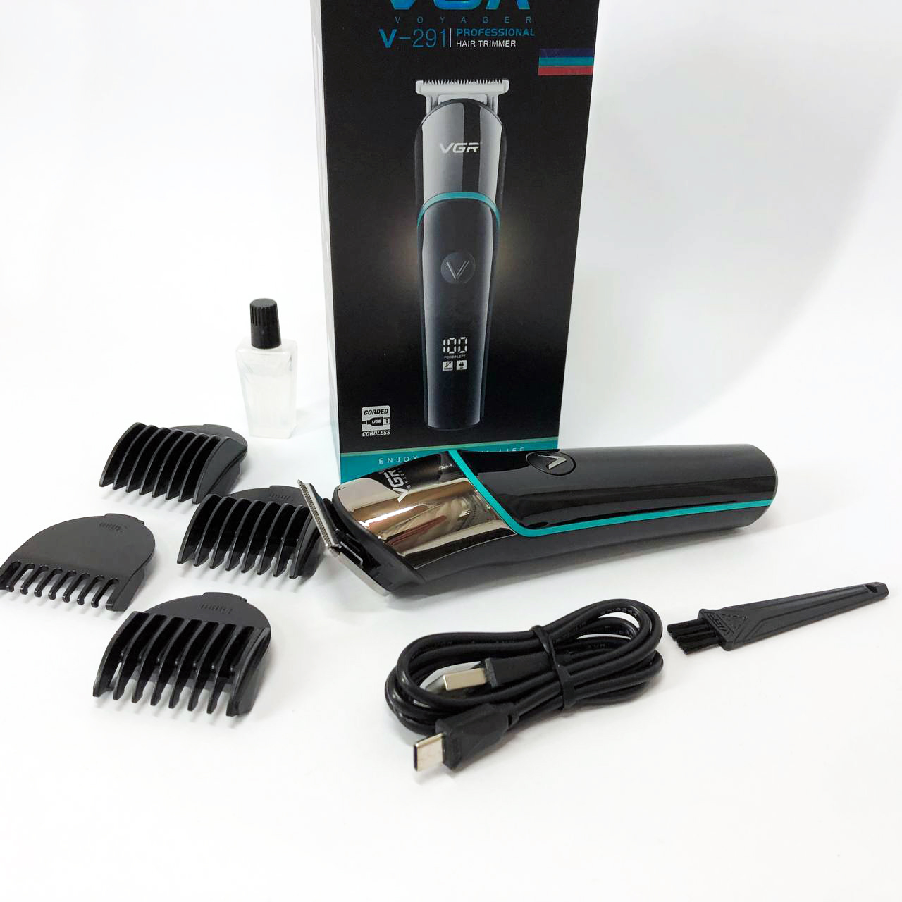 Машинка для стрижки VGR V-291 — професійний T‑триммер з USB-зарядкою — изображение 11