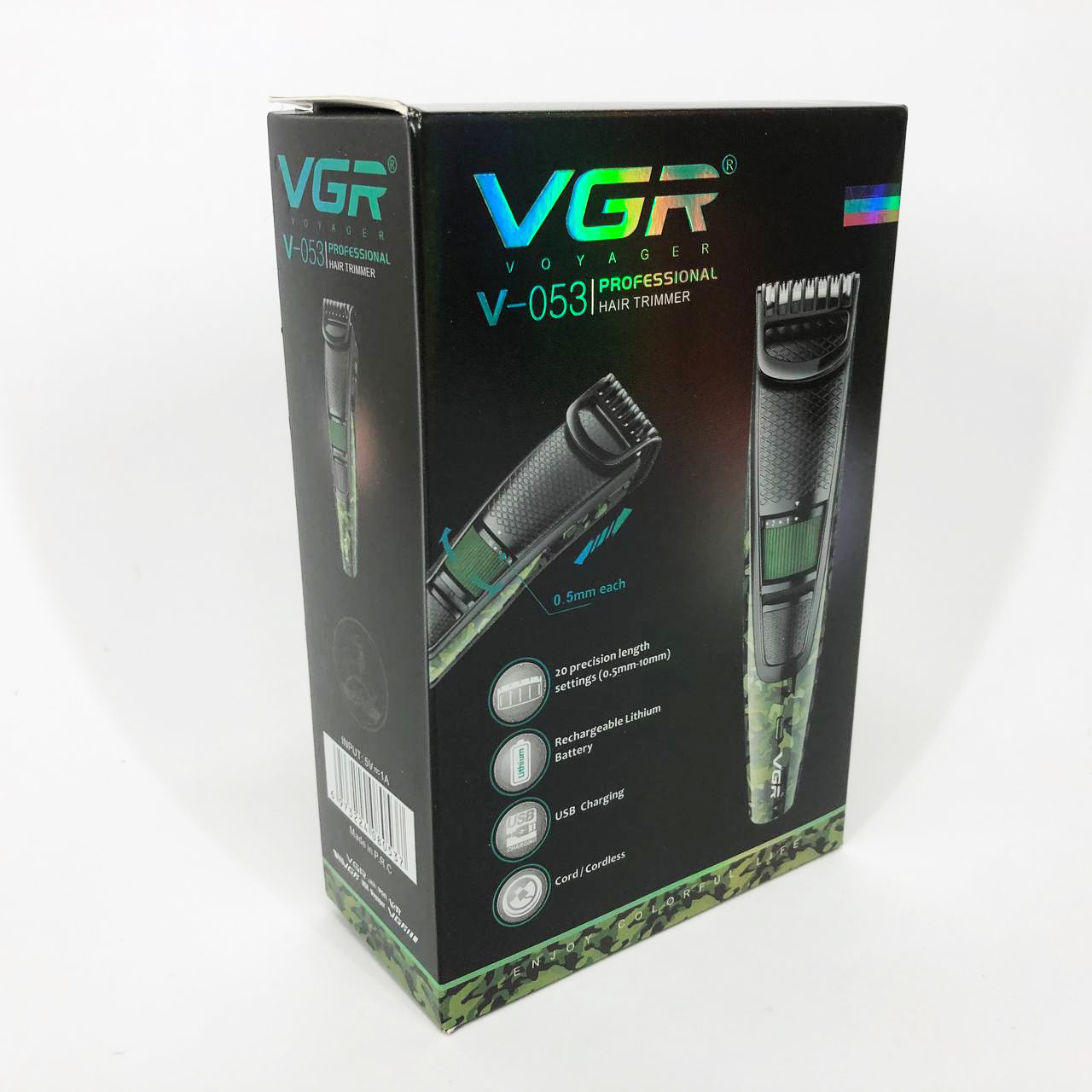 Машинка для стрижки VGR V-053 — акумуляторна USB, телескопічна насадка 0,5–10 мм — изображение 6