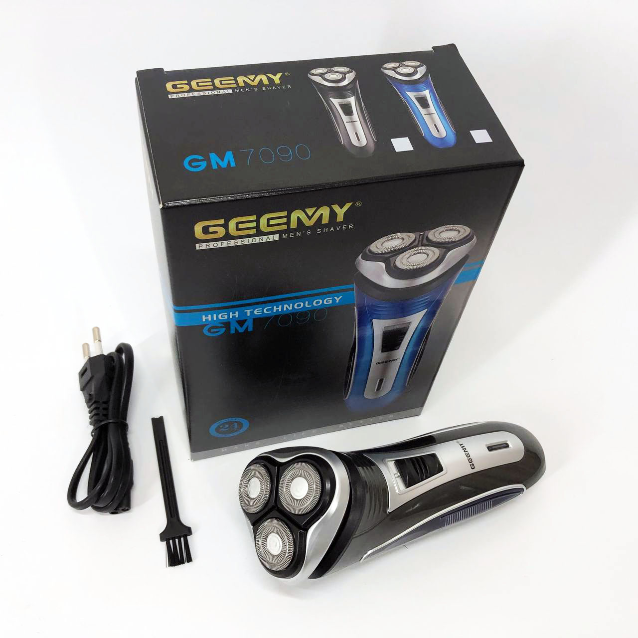 Електробритва GEEMY GM-7090 3 в 1 тример, бездротова електробритва, Тример для вусів. Колір: синій — изображение 6