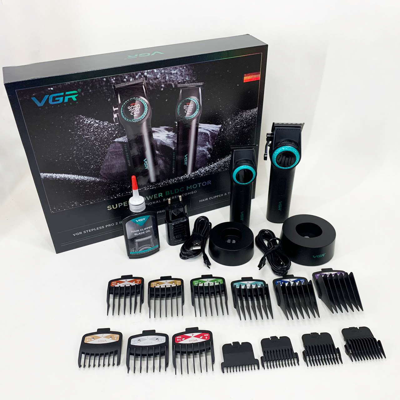 Набір машинка і триммер VGR V-001 & V-977 — до 300 хв роботи — изображение 8