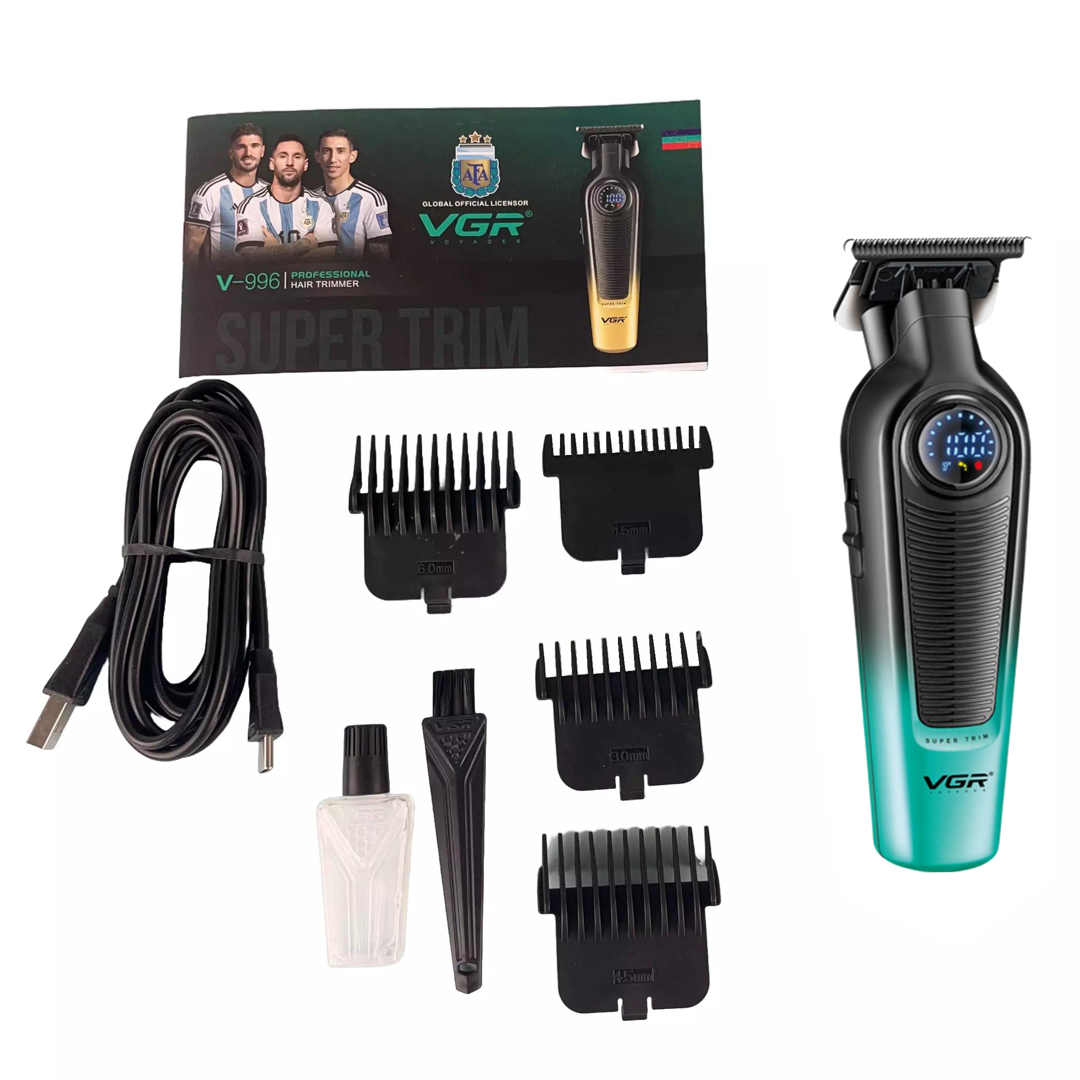 Тример VGR V-996 — до 5 год роботи, LED-дисплей, DLC-лезо — изображение 4