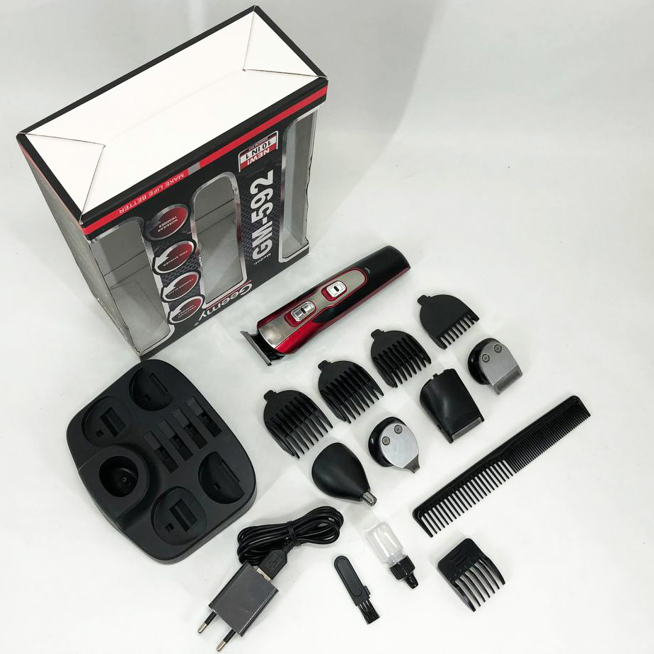Машинка для стрижки GEMEI GM-592 10в1 — окантовочна, акумуляторна — изображение 7