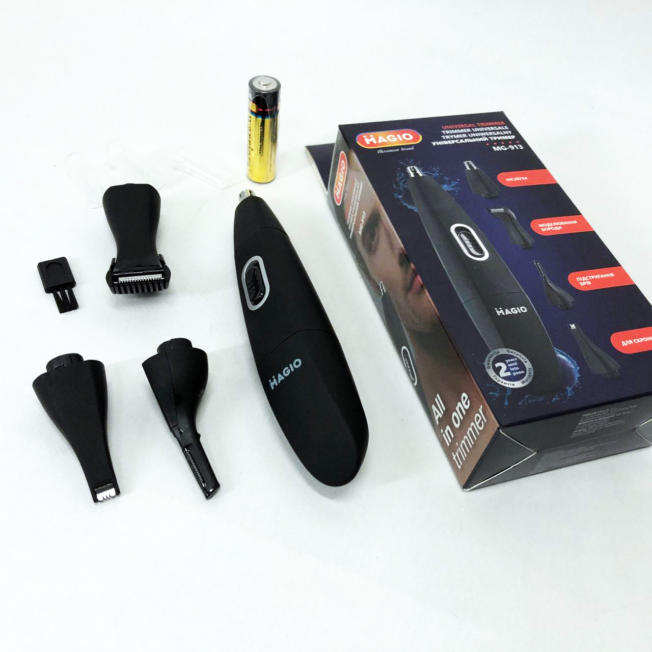 Тример MAGIO MG-913 Aqua 4в1, Тример бездротовий, Машинка чоловіча для гоління — изображение 5