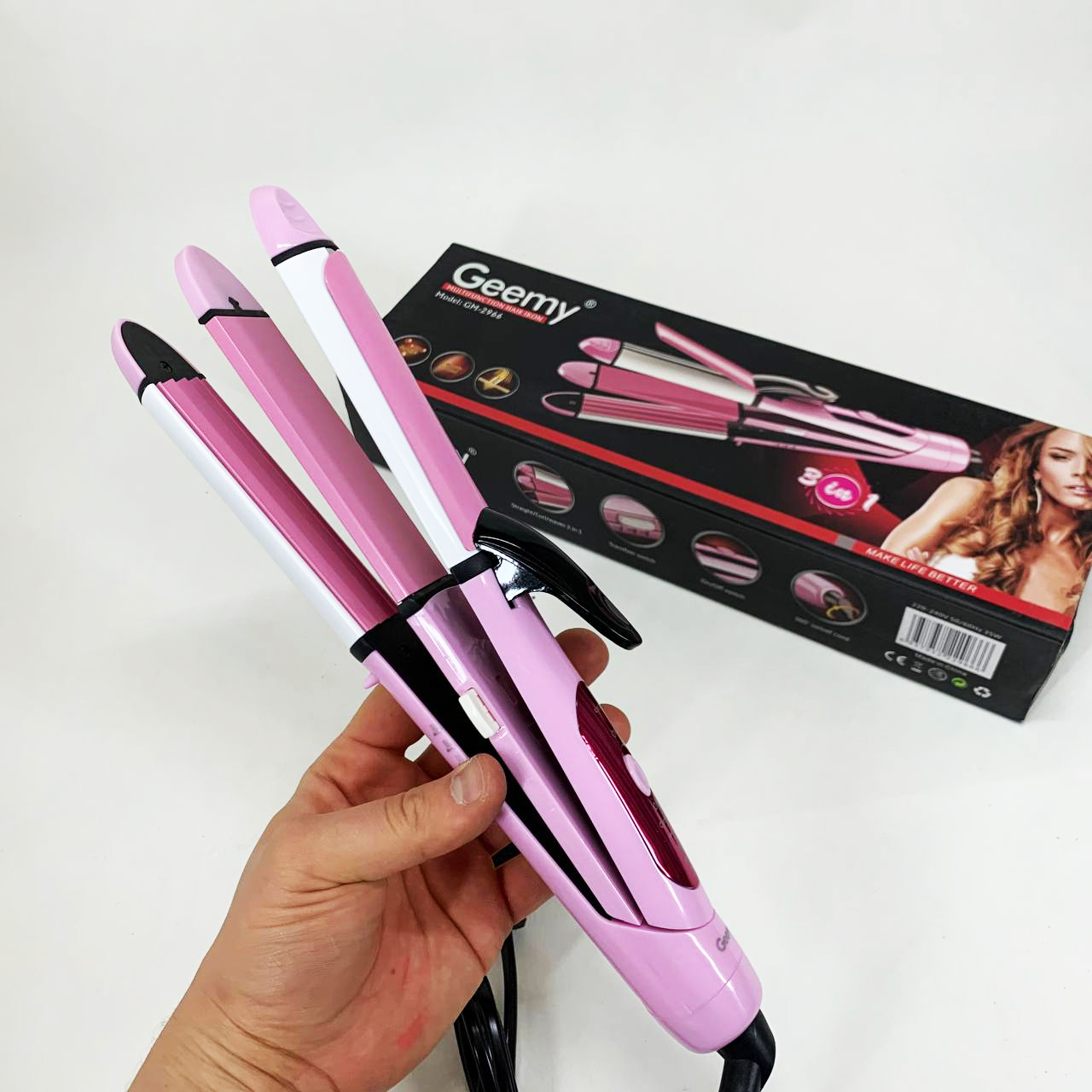 Випрямляч-стайлер GEMEI GM-2966 3-в-1 — гофре та плойка — изображение 2