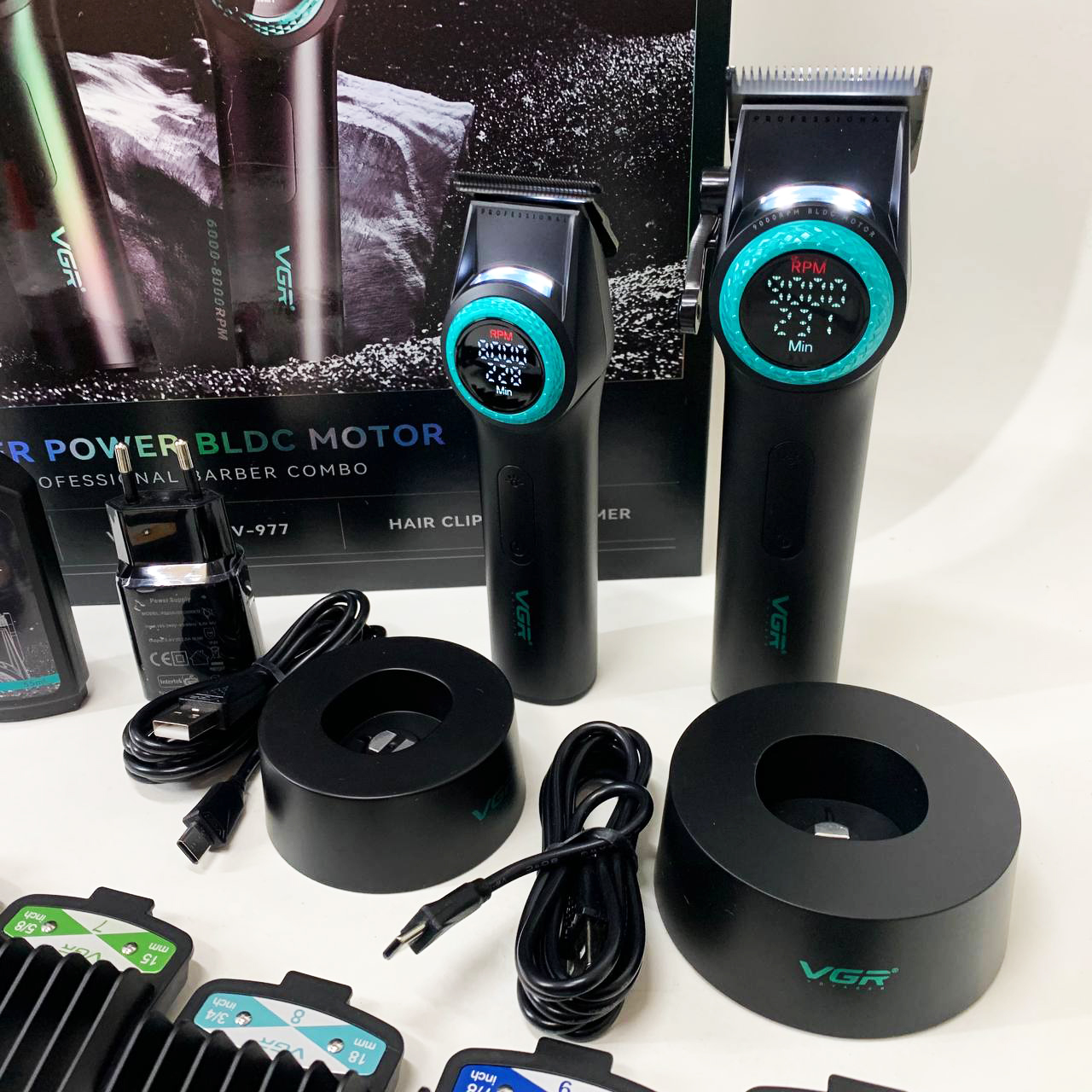 Набір машинка і триммер VGR V-001 & V-977 — до 300 хв роботи — изображение 3