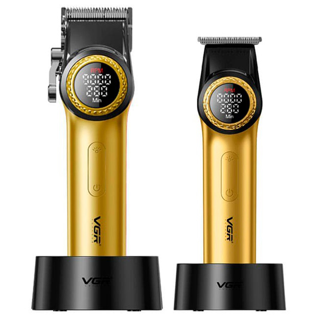 Набір VGR V-001 + V-977 GOLD — машинка і триммер, DLC, до 300хв — изображение 17