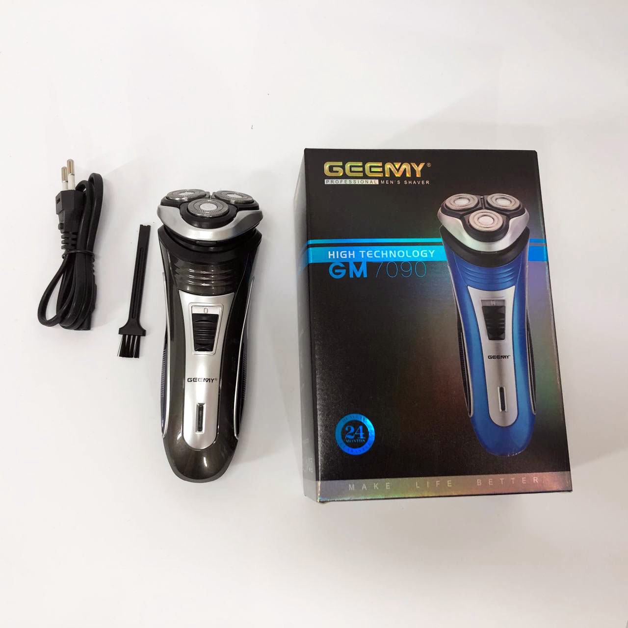 Електробритва GEEMY GM-7090 3 в 1 тример, бездротова електробритва, Тример для вусів. Колір: синій — изображение 18